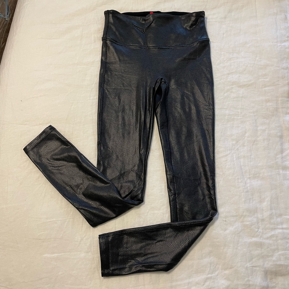 Spanx Faux Leather Croc Shine Leggings, size S